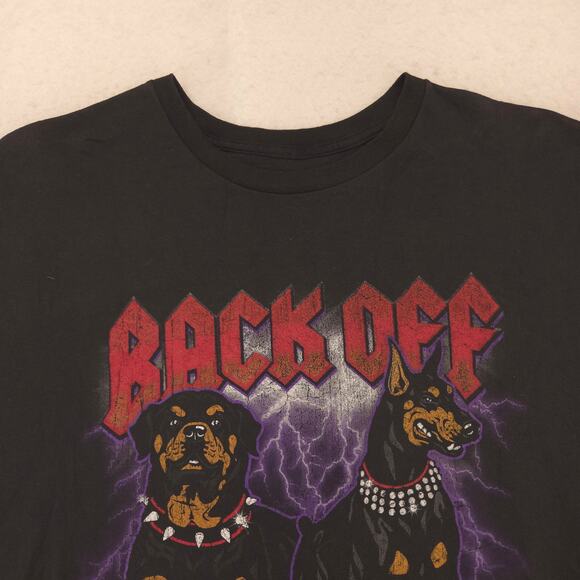 DOM Back Off Graphic Short Sleeve T Shirt Mens Size Extra Large XL Black - Picture 1 of 9